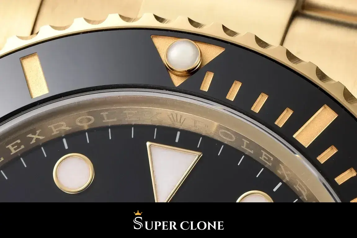 Submariner 126618LN réplica Rolex, foto en muñeca, reloj de buceo de oro completo