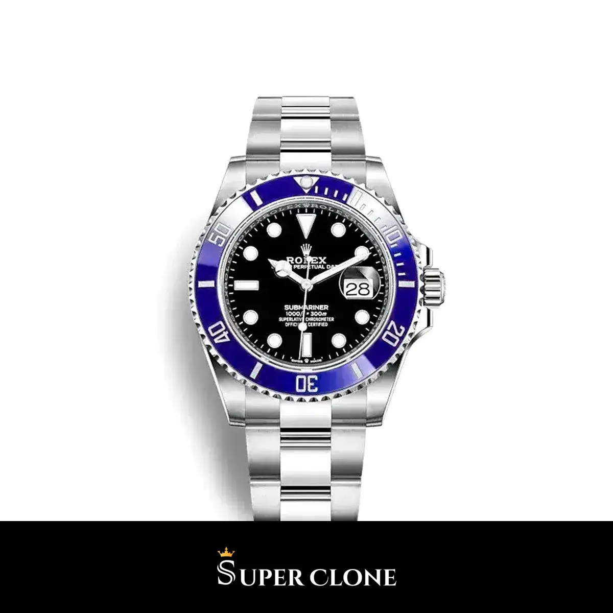 Rolex Submariner 126619LB Cookie Monster réplica Miyota esfera negro — vista frontal