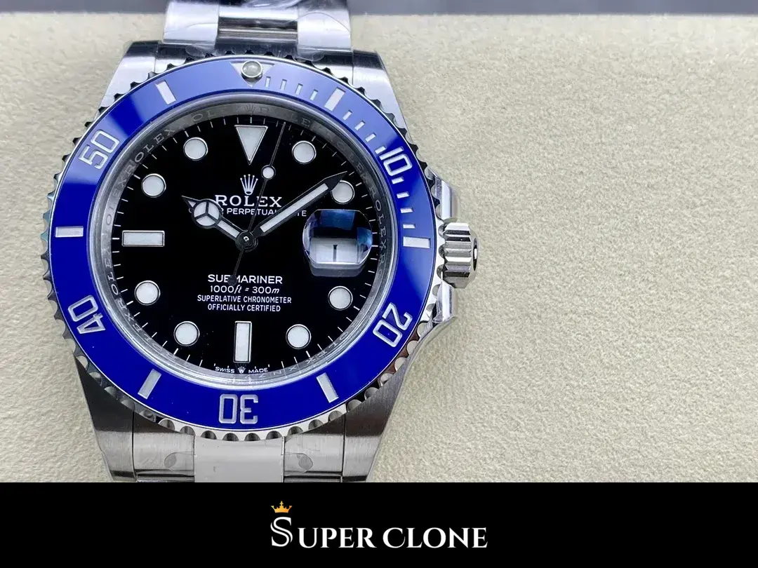 Rolex Submariner Cookie Monster 126619LB replica, detalle de esfera, lacado negro