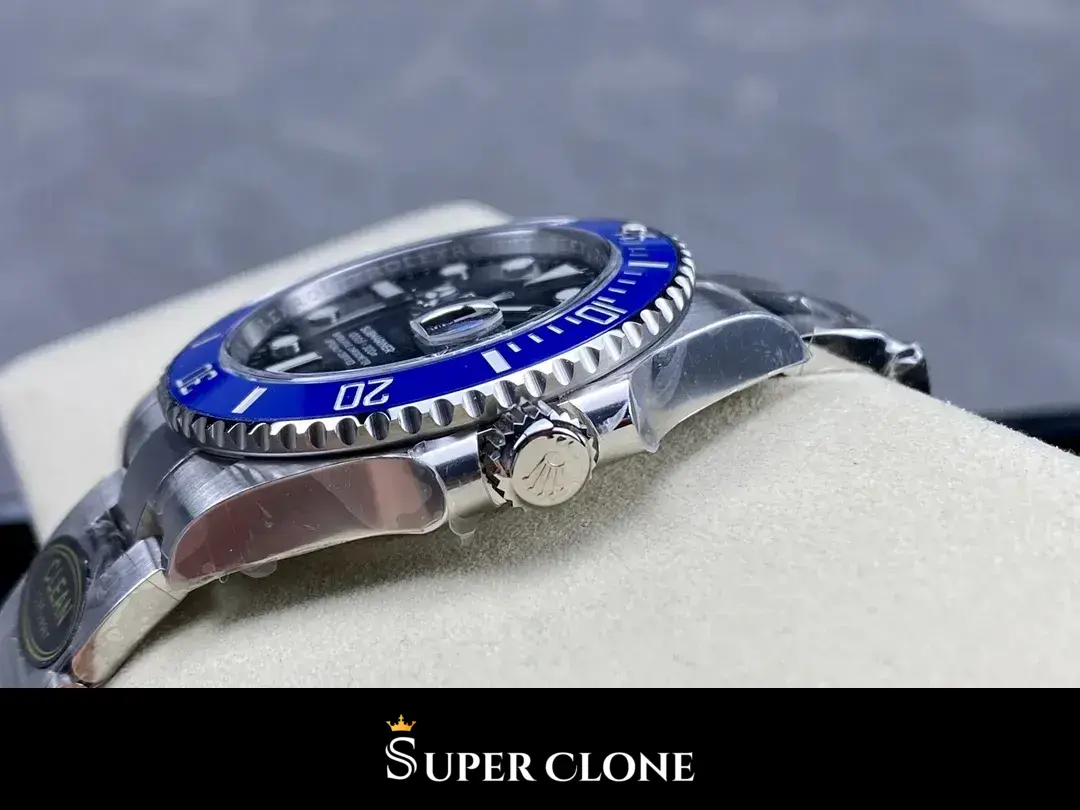 Rolex Submariner Cookie Monster 126619LB replica, detalle del cierre, Glidelock Oyster
