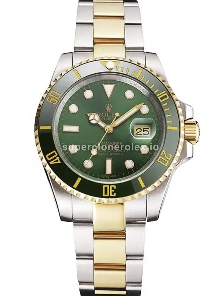 Submariner 16233GRG réplica de Rolex esfera verde — vista frontal