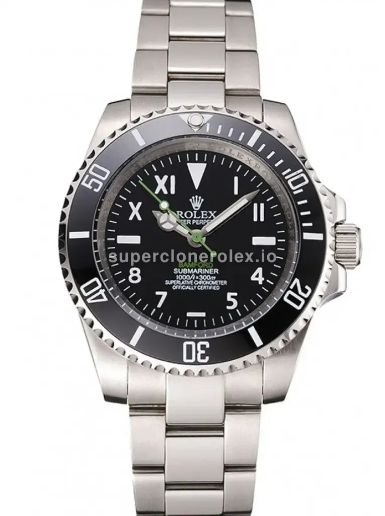 Rolex Submariner 16233NBB réplica Miyota esfera negro — vista frontal