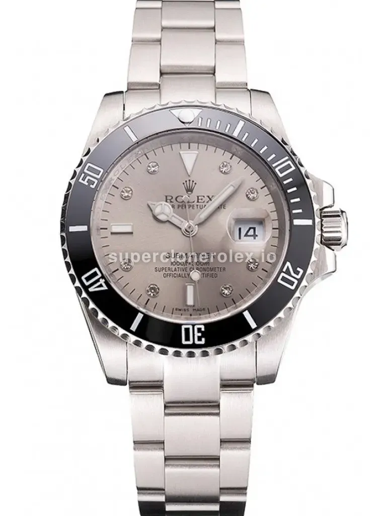 Rolex Submariner 16233S réplica esfera plata — vista frontal