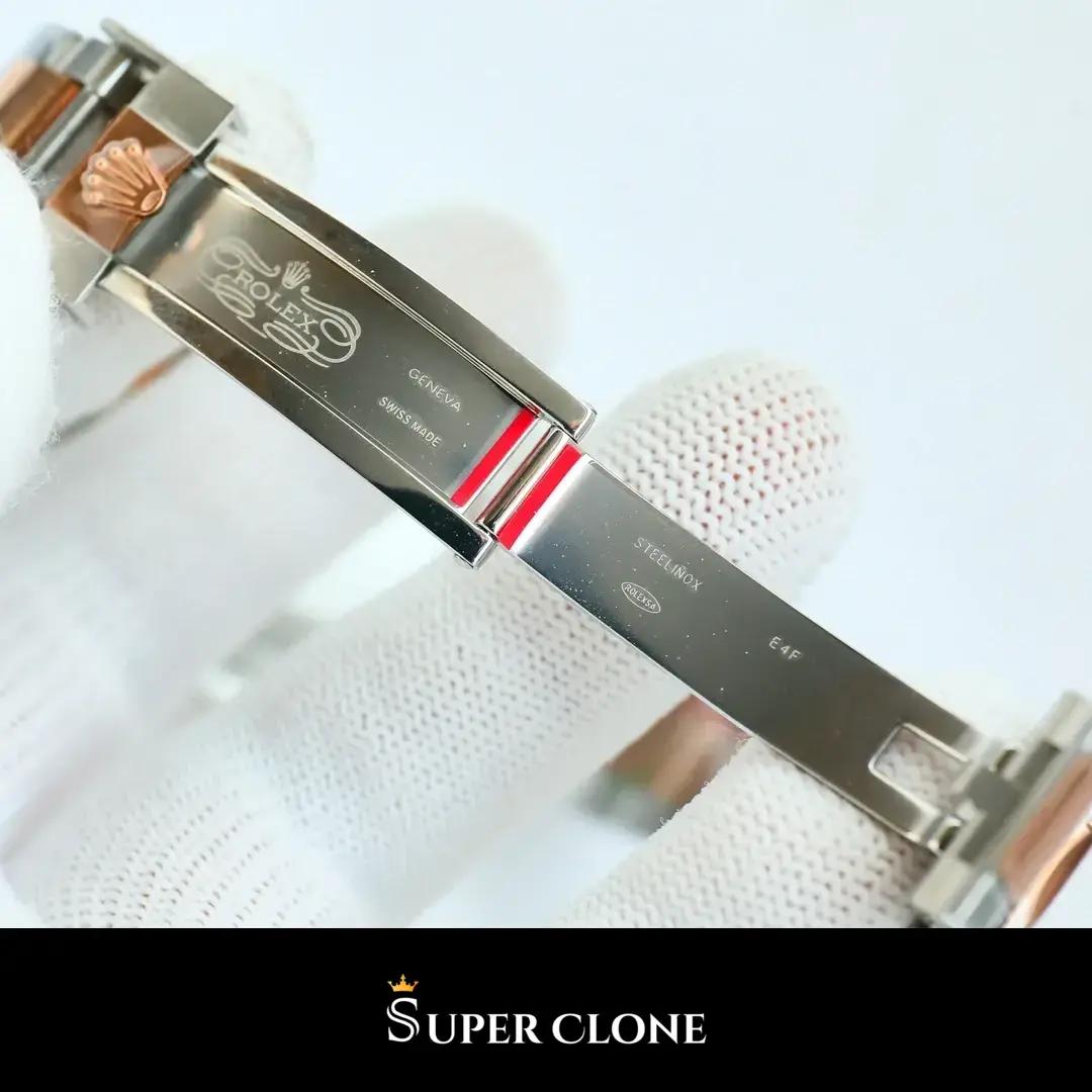Rolex Yacht-Master 116621 replica, detalle del brazalete Oyster bicolor