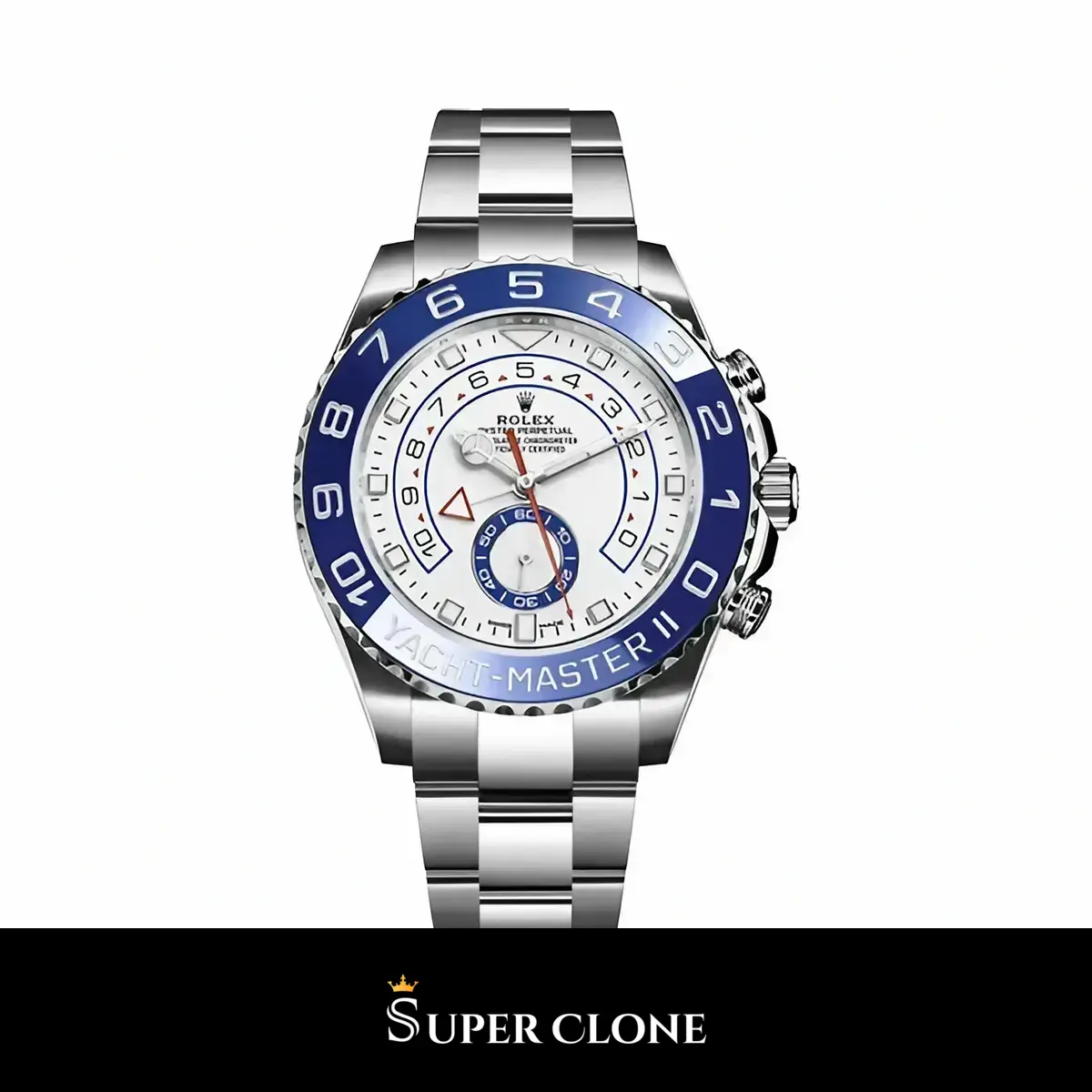 Yacht-Master 116680 réplica de Rolex esfera blanco — vista frontal