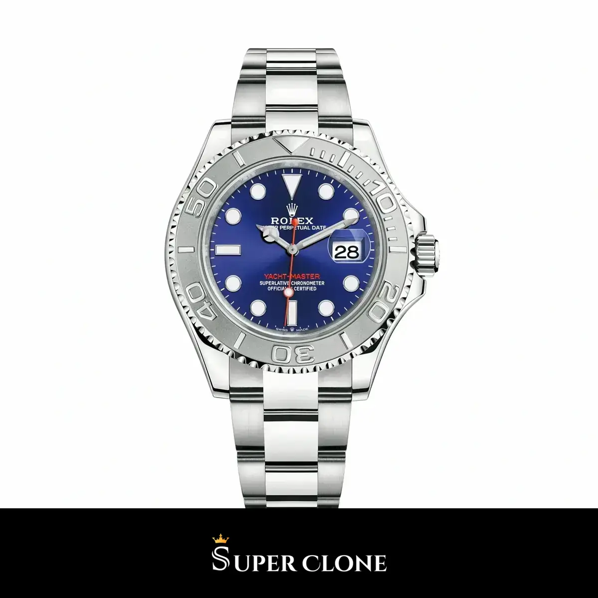 Yacht-Master 126622 réplica de Rolex esfera azul — vista frontal