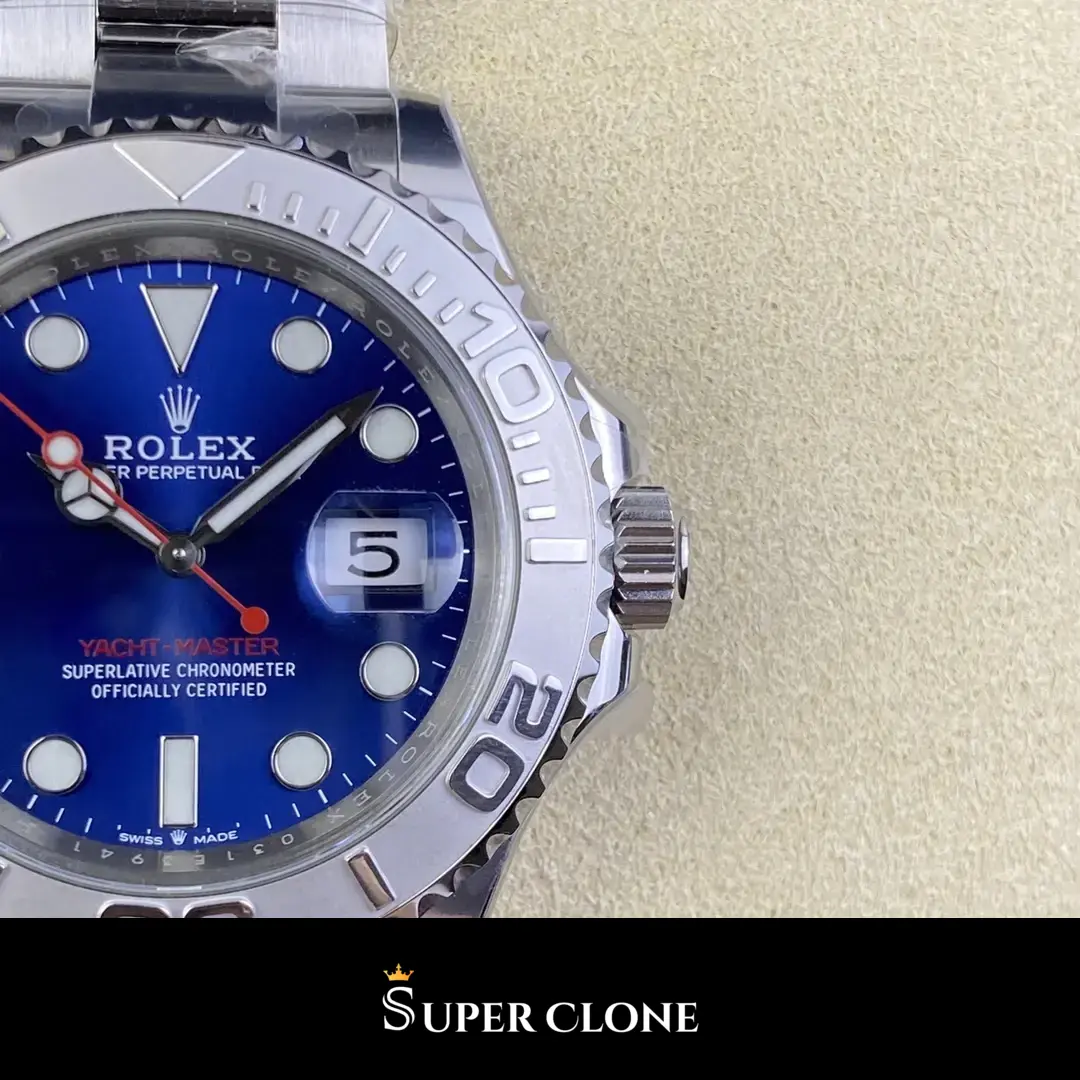 Rolex Yacht-Master 126622 replica esfera azul, perfil lateral
