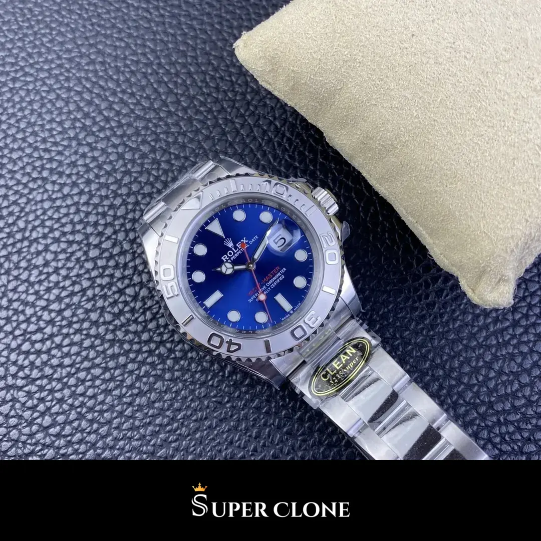 Rolex Yacht-Master 126622 replica esfera azul, vista en la muñeca