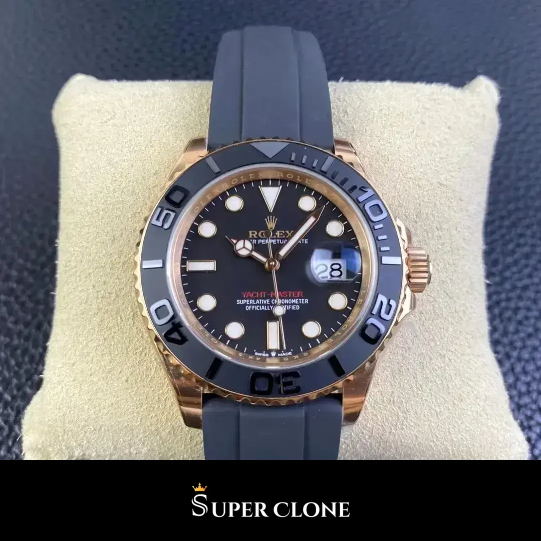 Rolex Yacht-Master 126655 replica, esfera negra, vista 10
