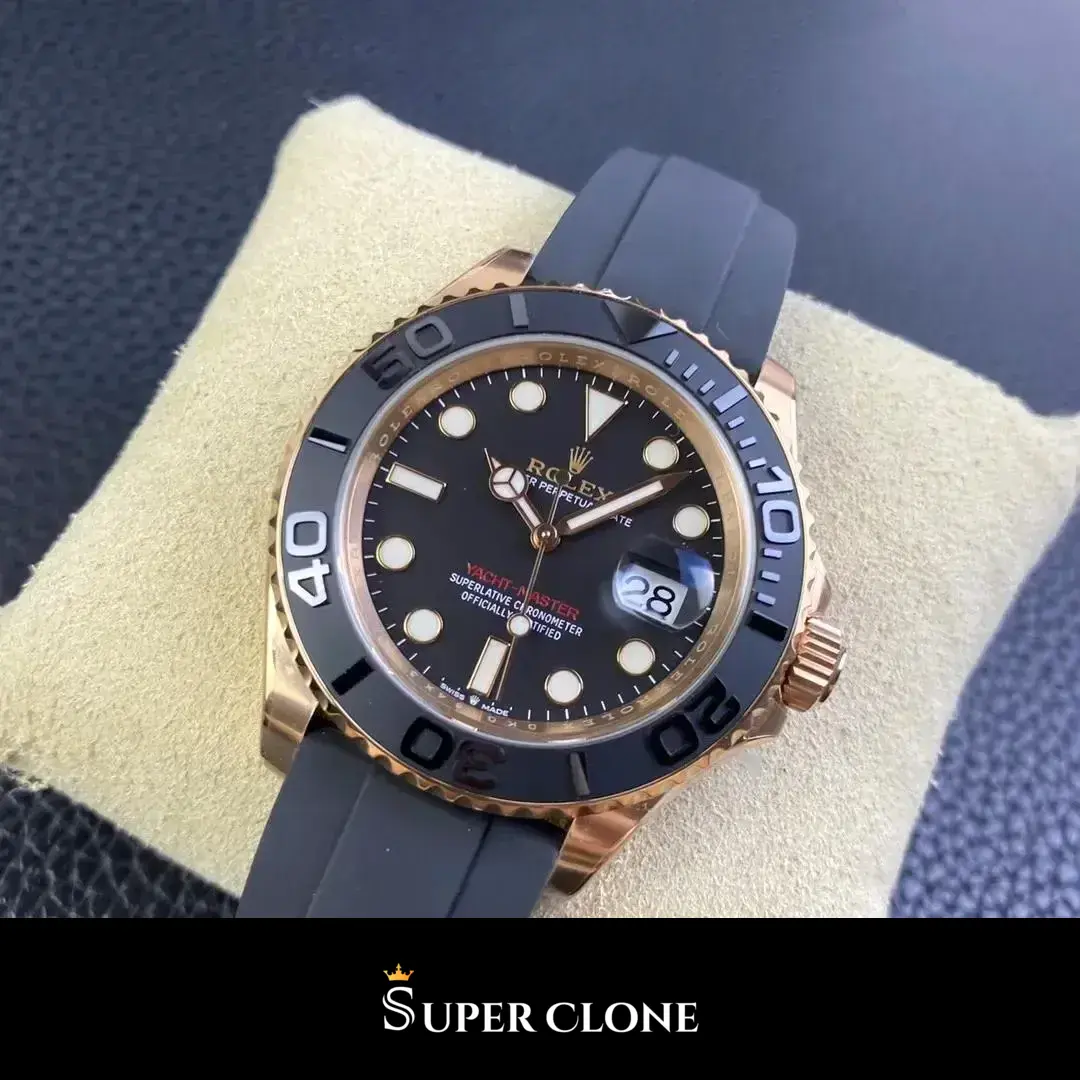 Rolex Yacht-Master 126655 replica, esfera negra, vista 8