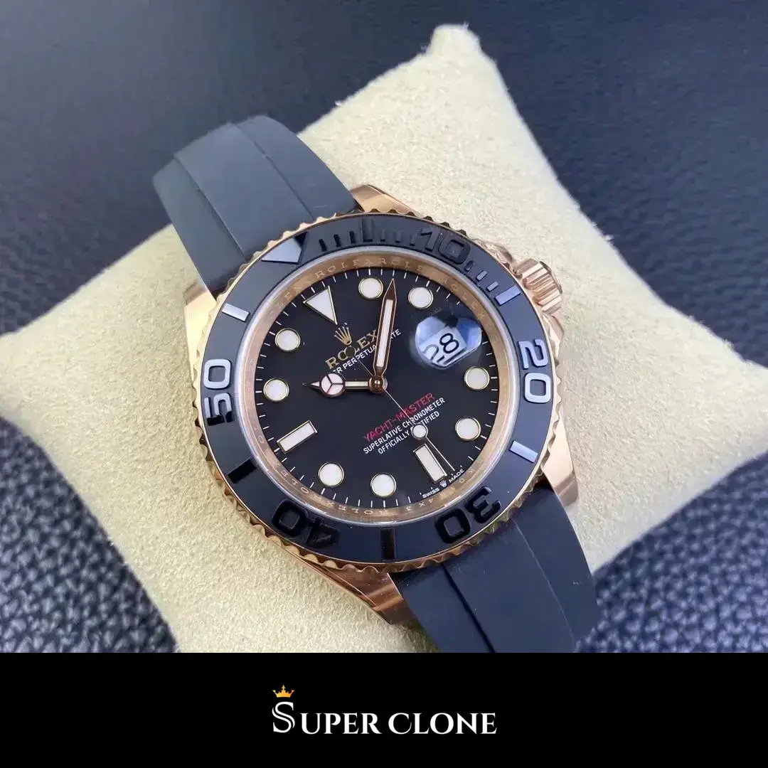 Rolex Yacht-Master 126655 replica, esfera negra, vista 9