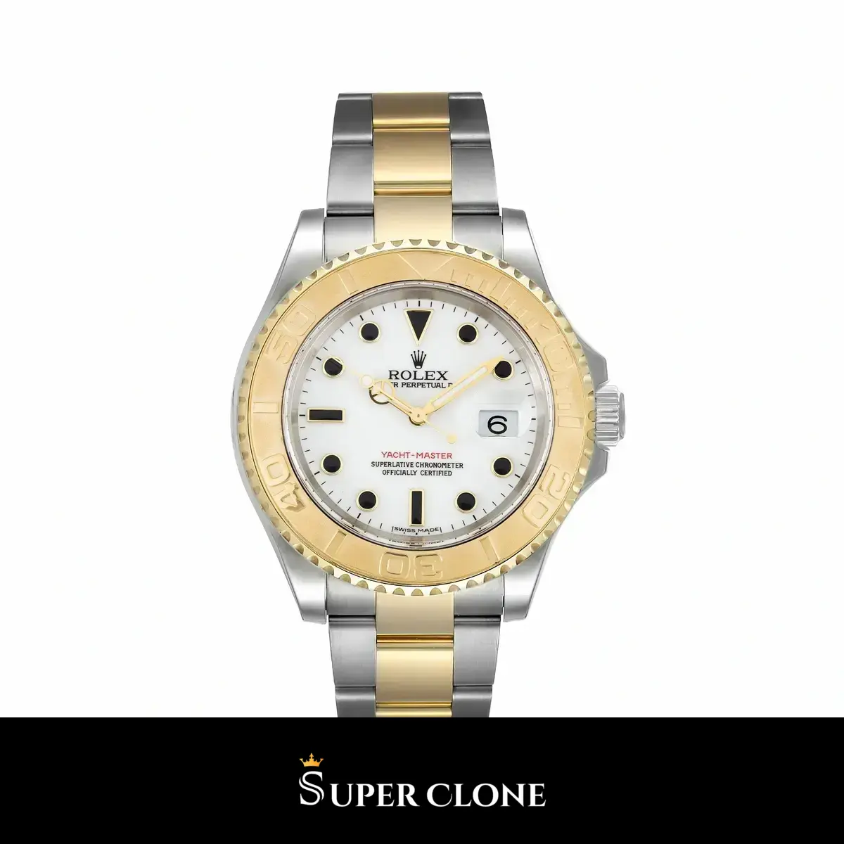 Yacht-Master 16623 réplica automática japonesa esfera blanco — vista frontal