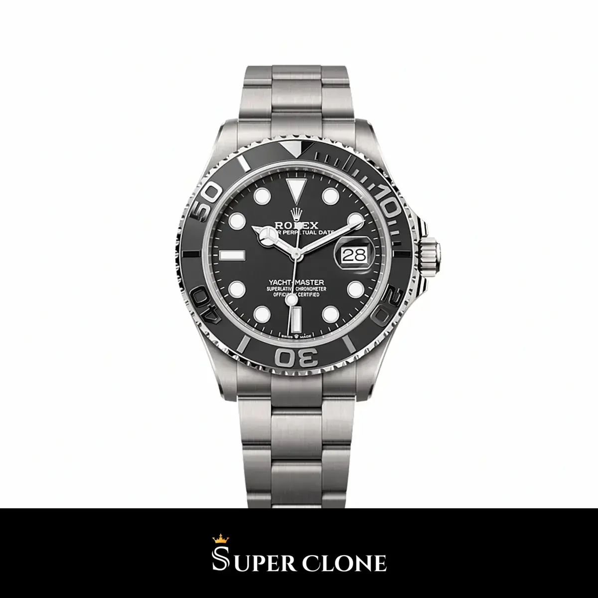 Rolex Yacht-Master 226627 réplica Miyota esfera negro — vista frontal