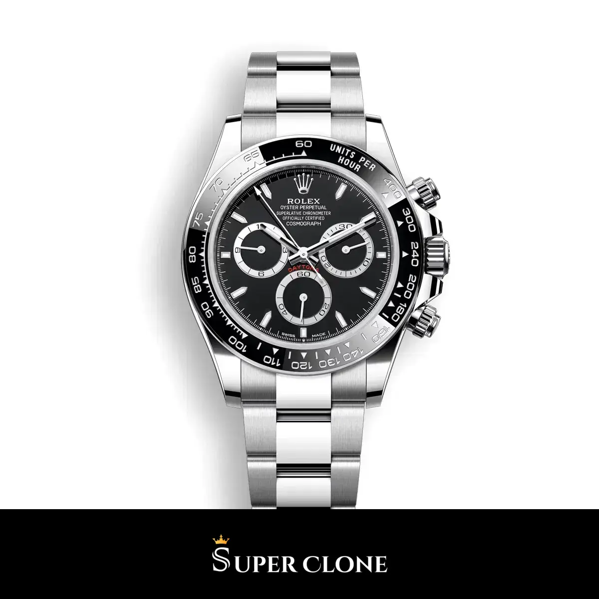 Daytona 116500LN Panda super clone esfera blanco — vista frontal