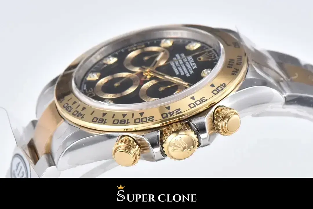 Rolex Daytona 116503 replica, foto en la muñeca, esfera negra