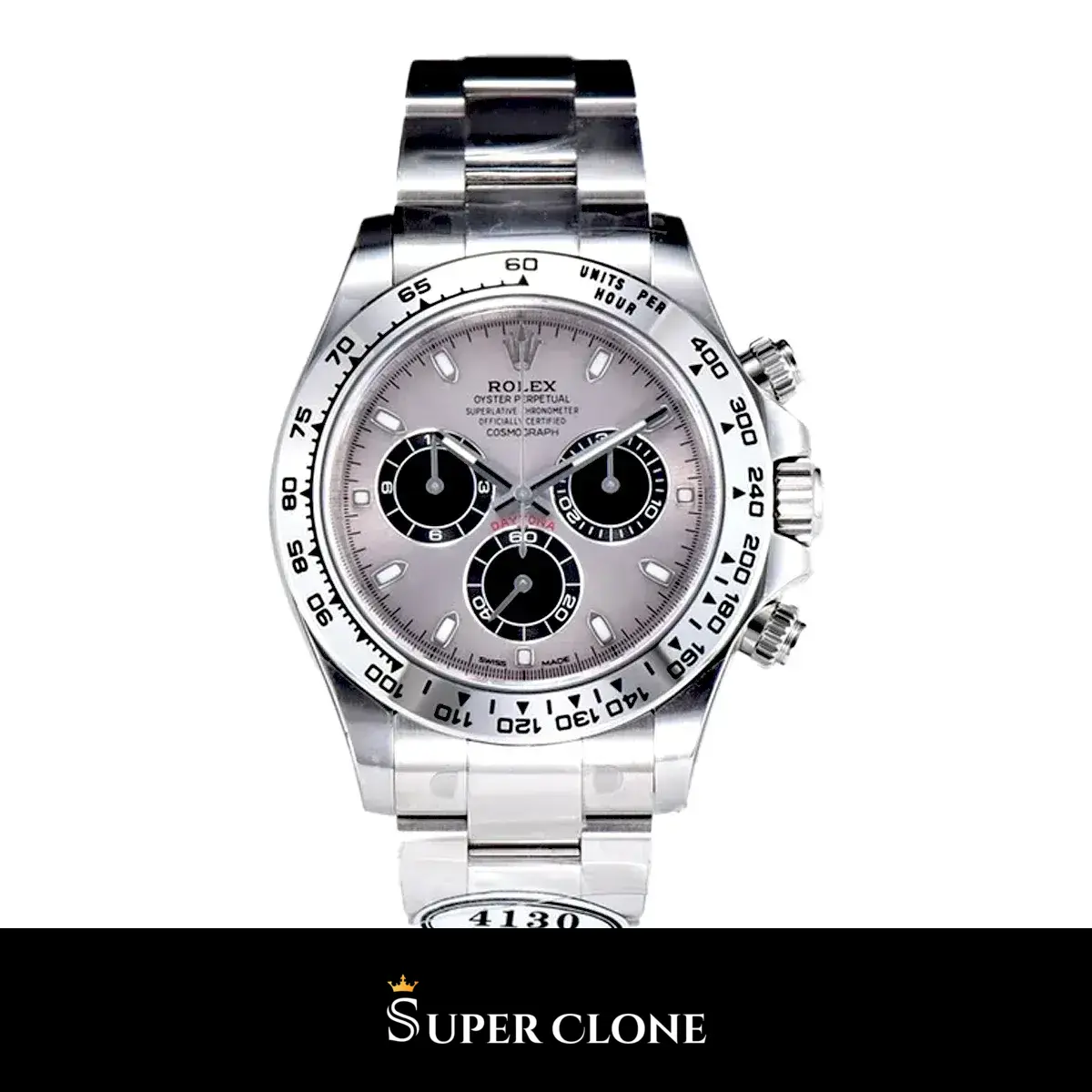 Rolex Daytona «reverse panda» 116509 esfera negra y subesferas plateadas réplica