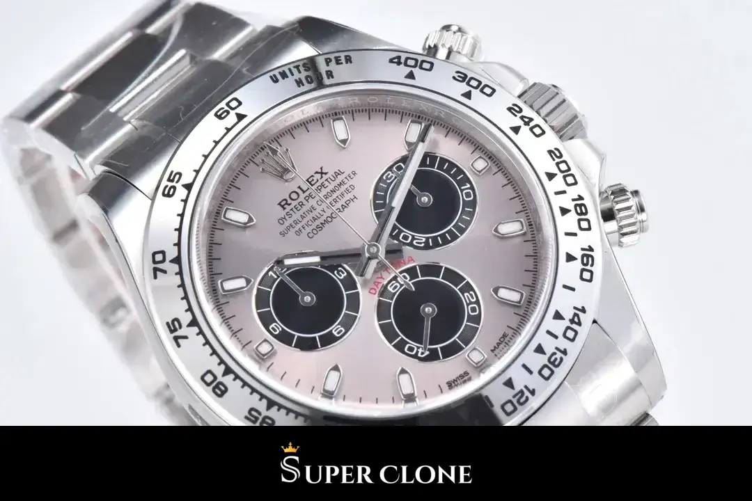 Rolex Daytona 116509 replica, esfera negra, vista 10