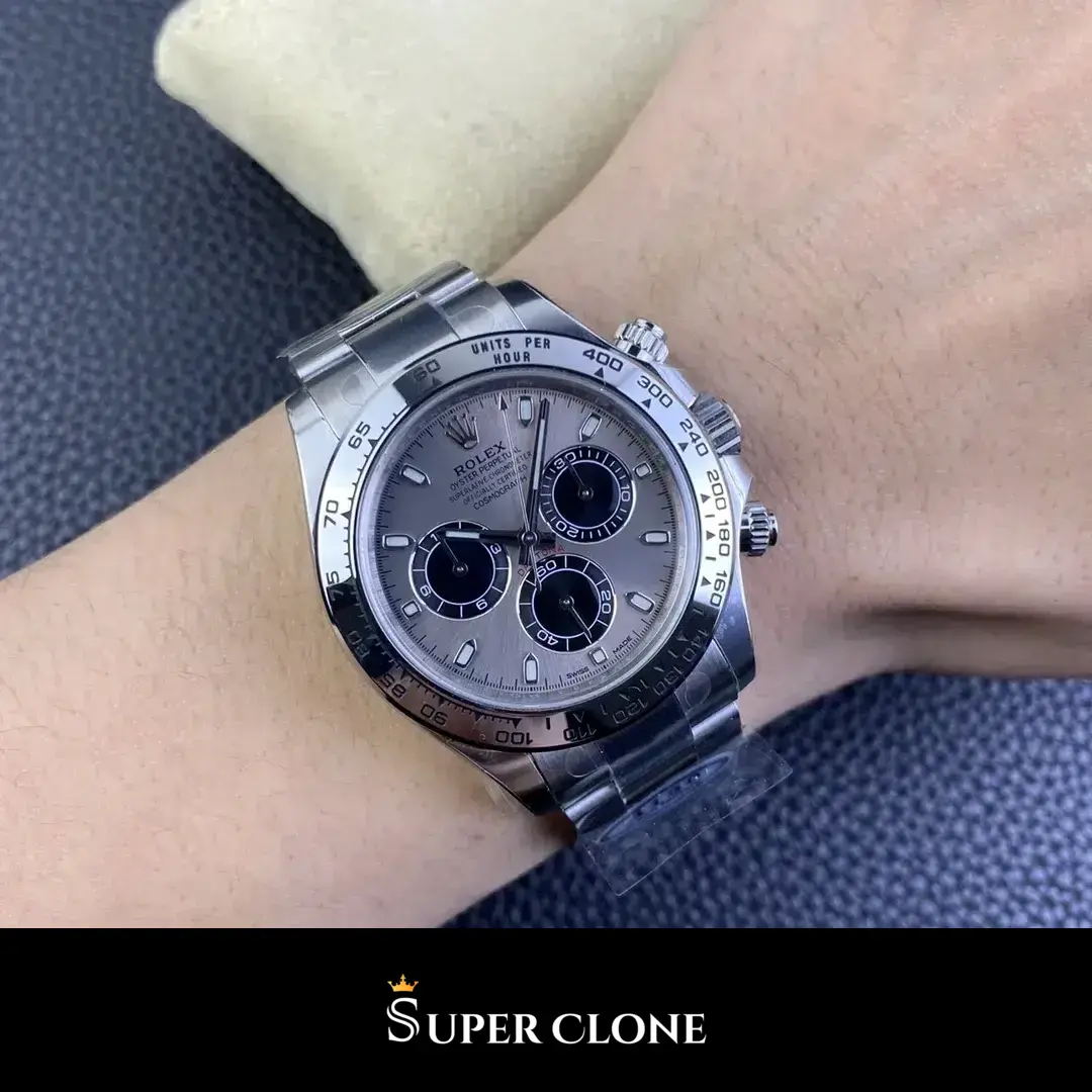 Rolex Daytona 116509 replica, esfera negra, vista 2