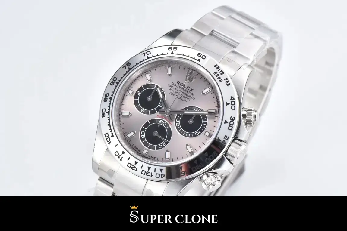 Rolex Daytona 116509 replica, esfera negra, vista 4