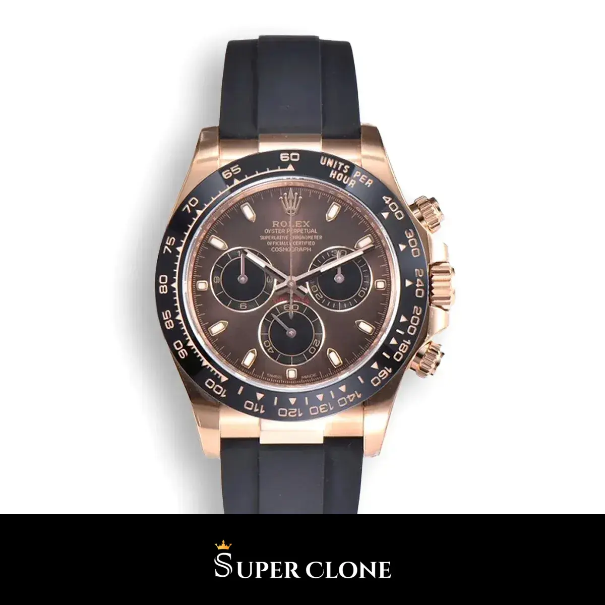 Rolex Daytona 116515LN 40mm esfera chocolate sunburst y bisel Cerachrom réplica
