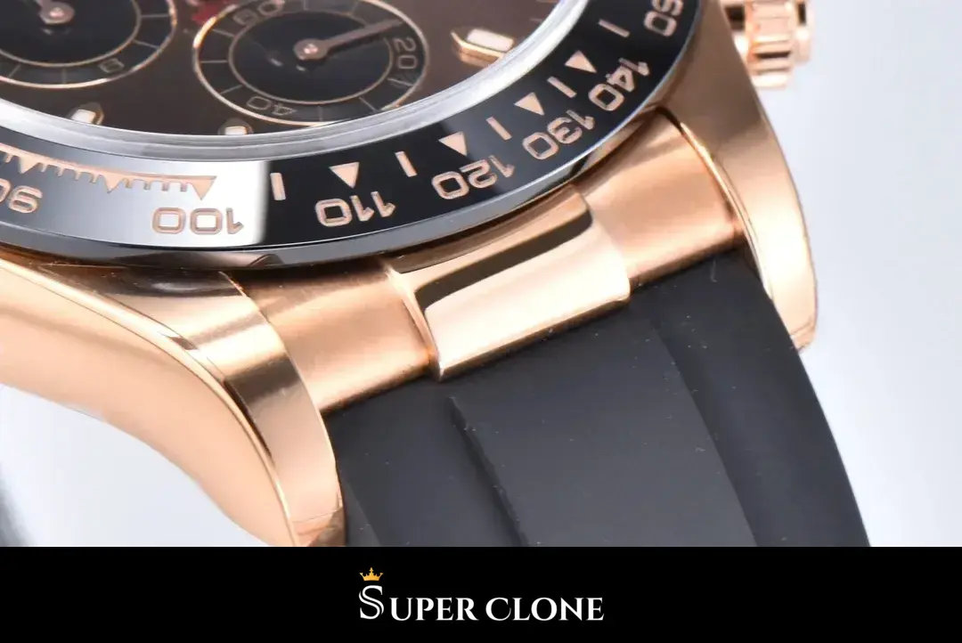 Rolex Daytona 116515LN replica esfera chocolate - caja Everose vista trasera