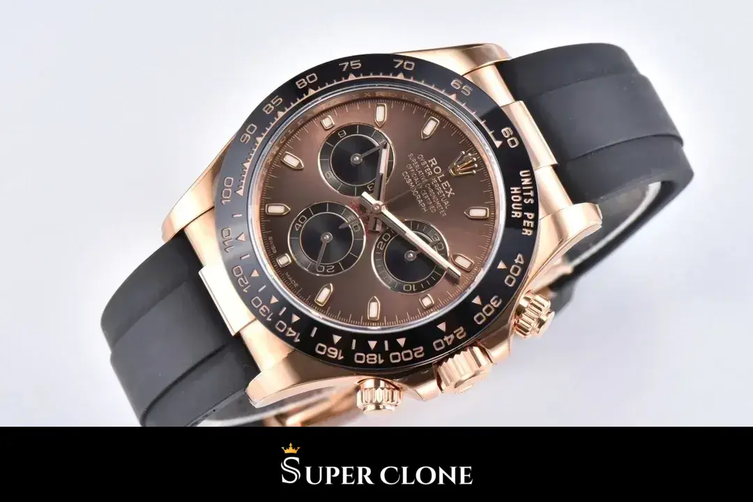Rolex Daytona 116515LN replica esfera chocolate - detalle del bisel Cerachrom