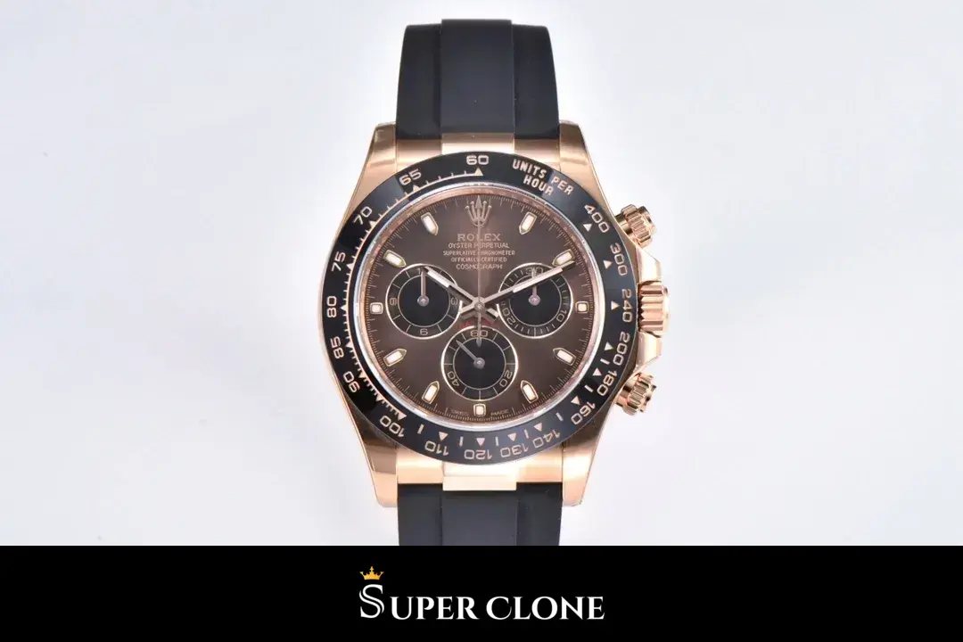 Rolex Daytona 116515LN replica esfera chocolate - vista en muñeca