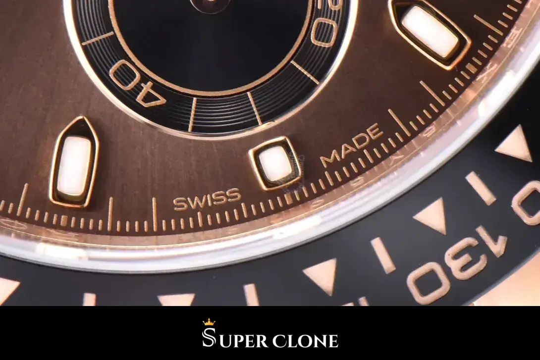 Rolex Daytona 116515LN replica esfera chocolate - detalle del cierre
