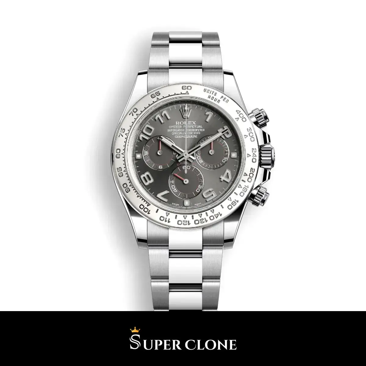 Rolex Daytona 116519 esfera blanca y tacometro grabado en el bisel réplica