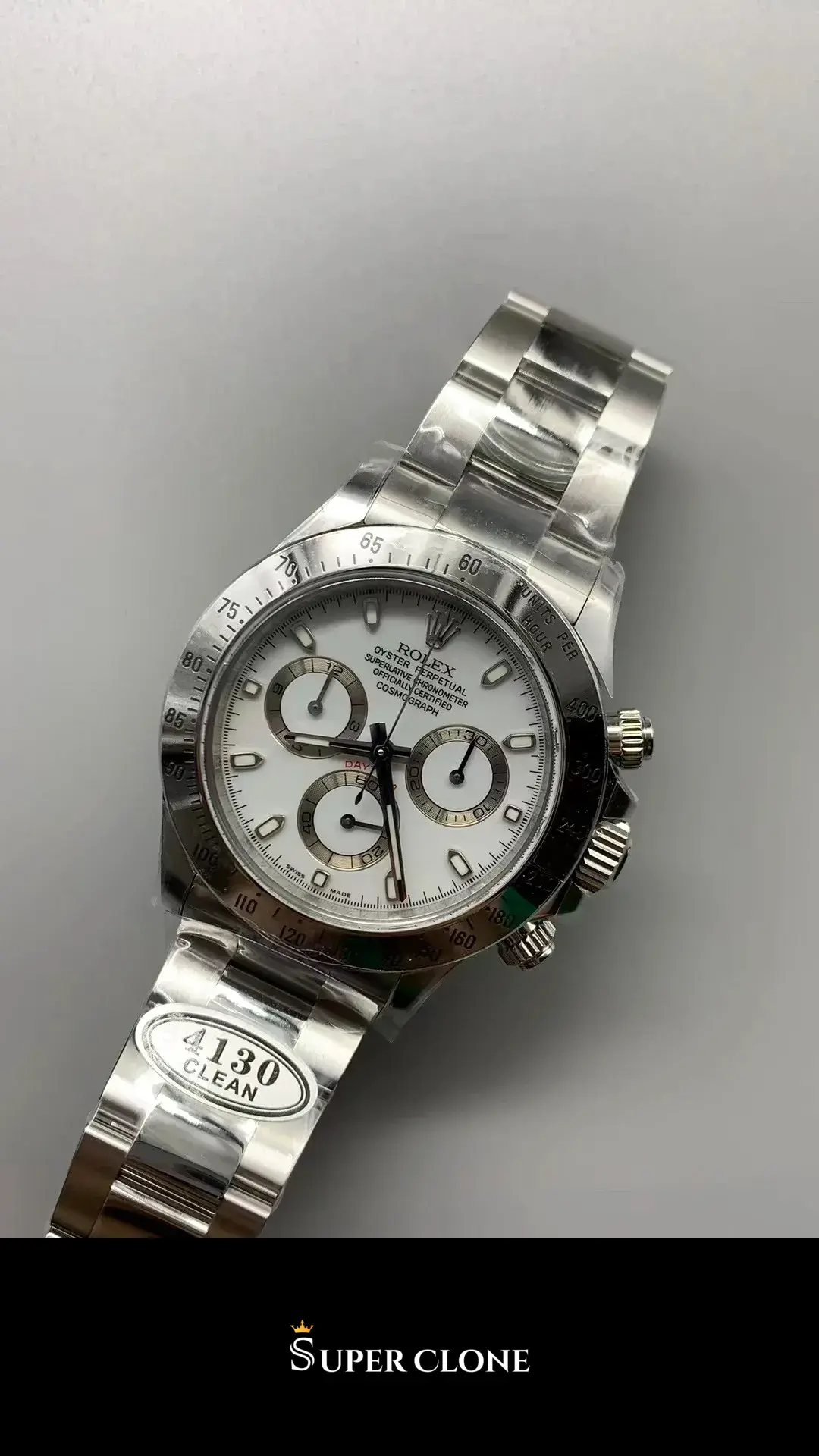 Rolex Daytona 116520 replica esfera blanca, macro del bisel