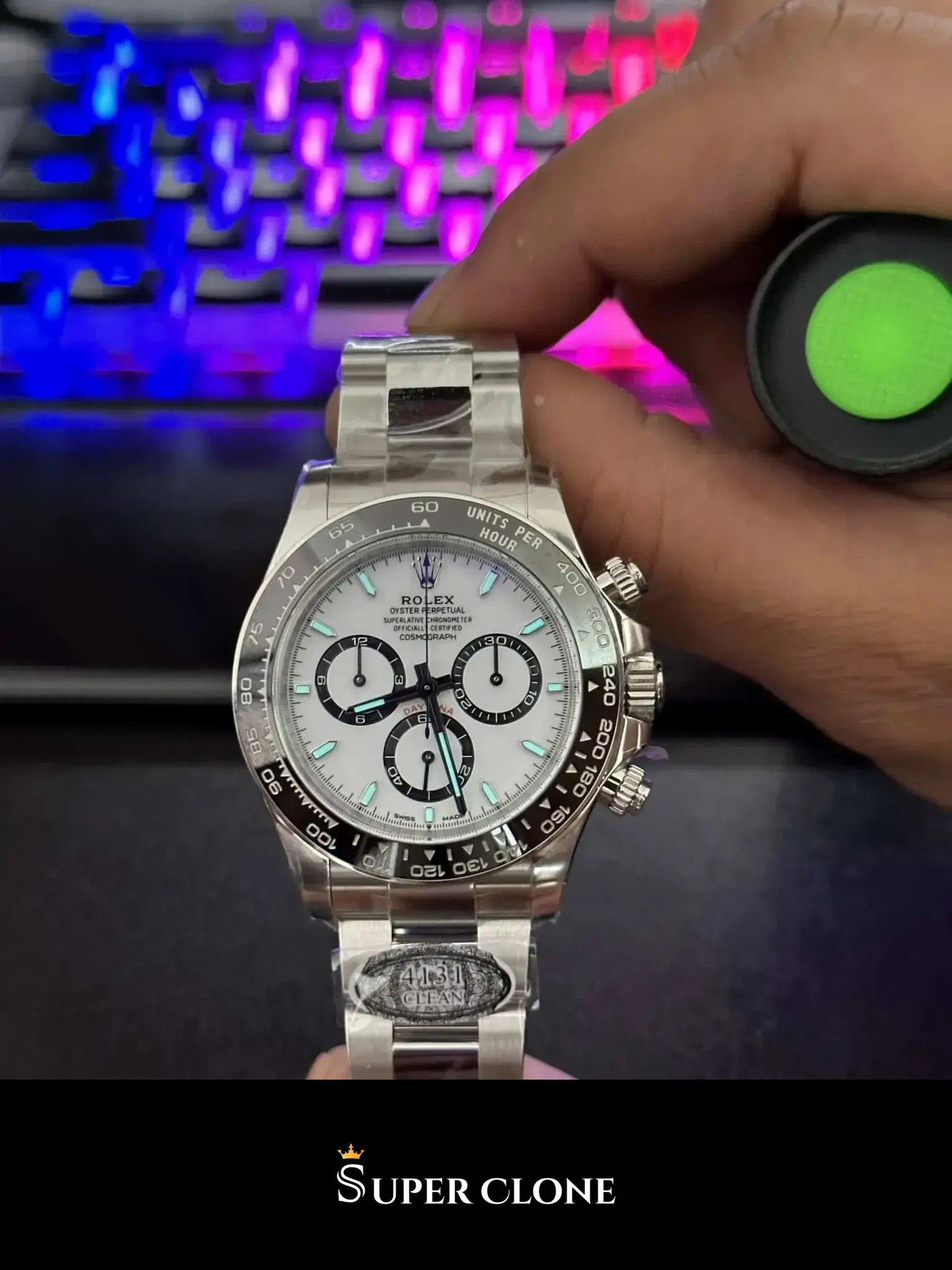 Rolex Daytona 126500LN «Panda» replica, vista 4, esfera blanca