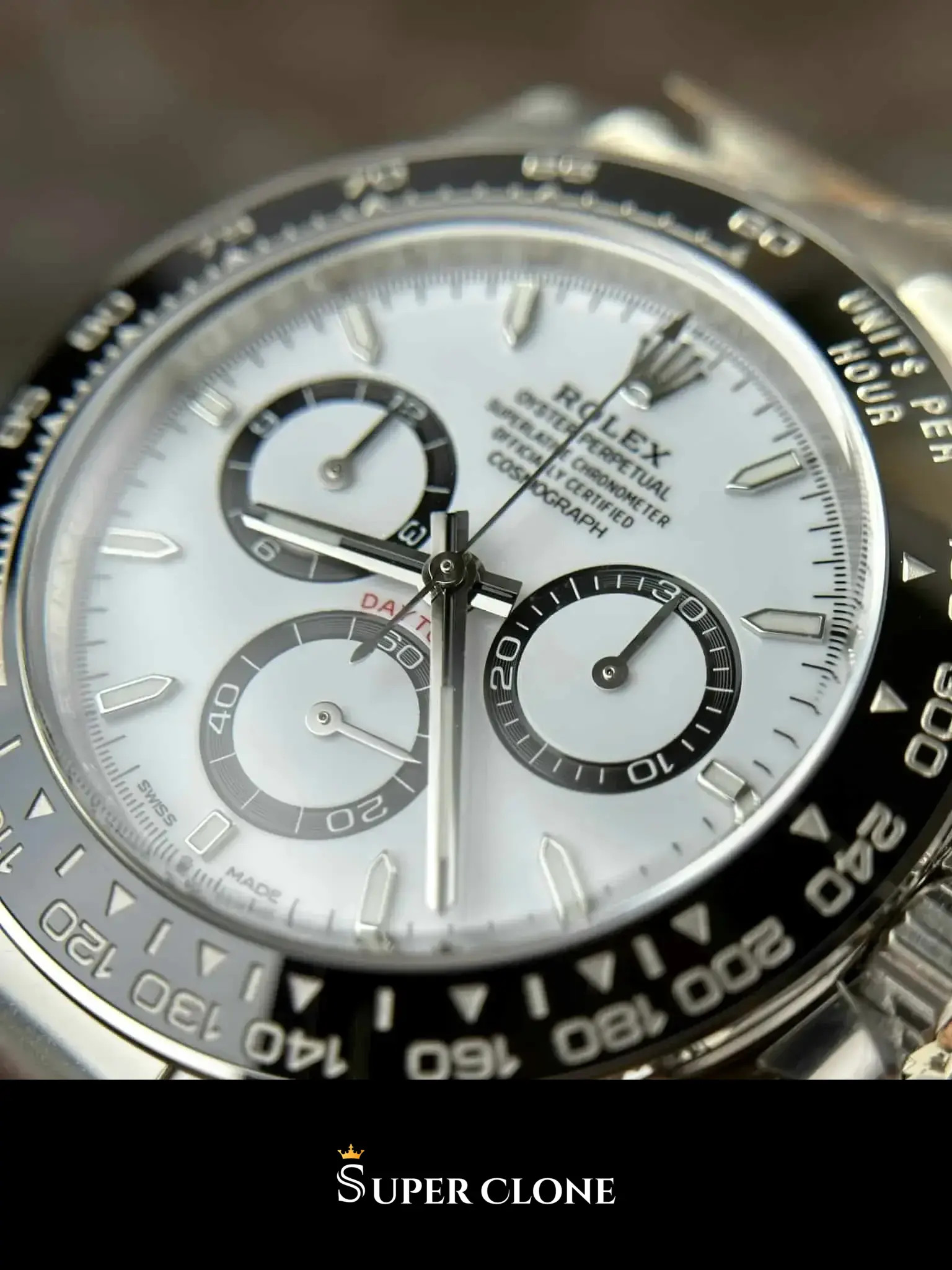 Rolex Daytona 126500LN «Panda» replica, vista 6, esfera blanca