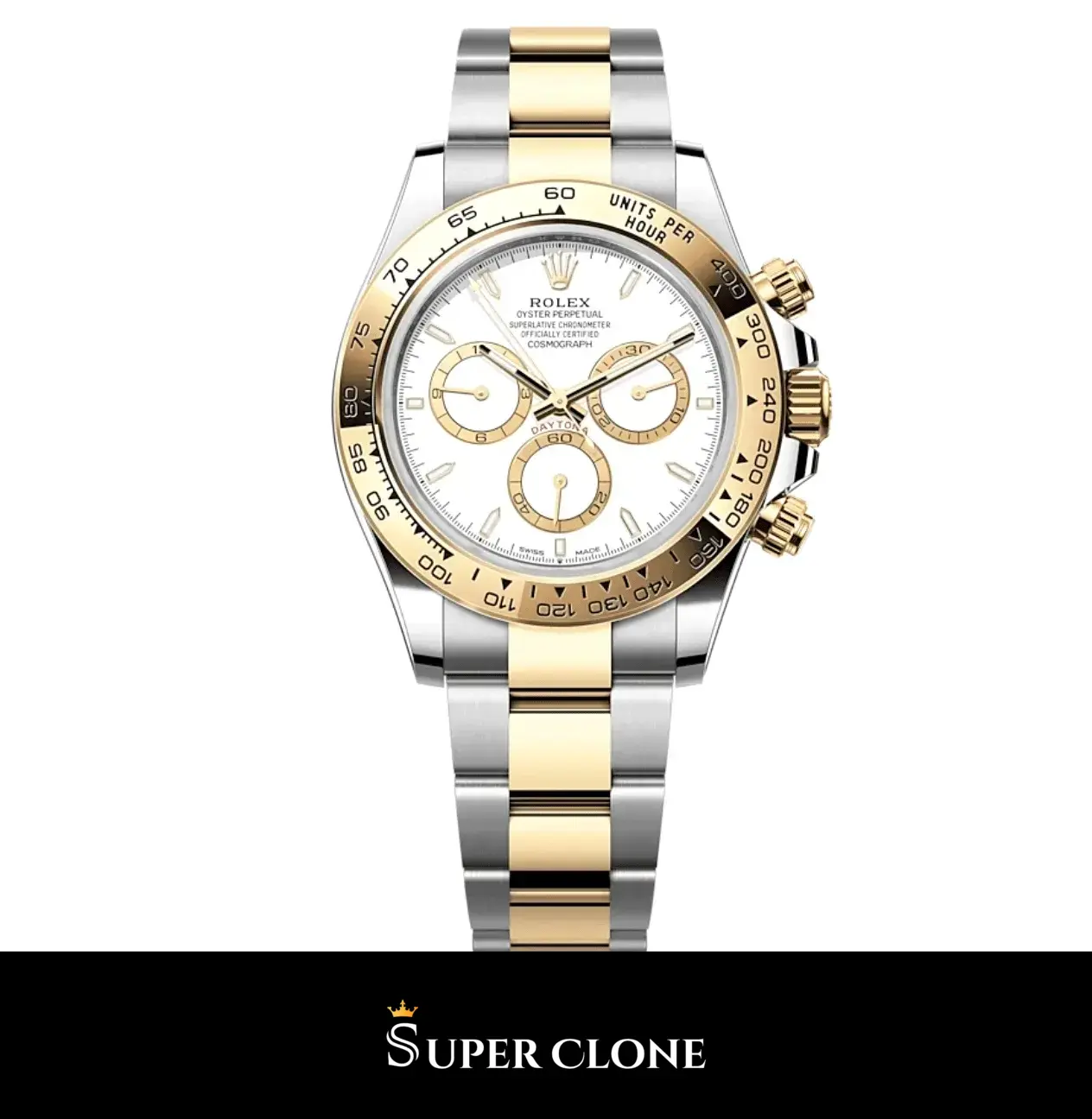 Rolex Daytona 126503 40mm esfera blanca panda y bisel Cerachrom negro réplica