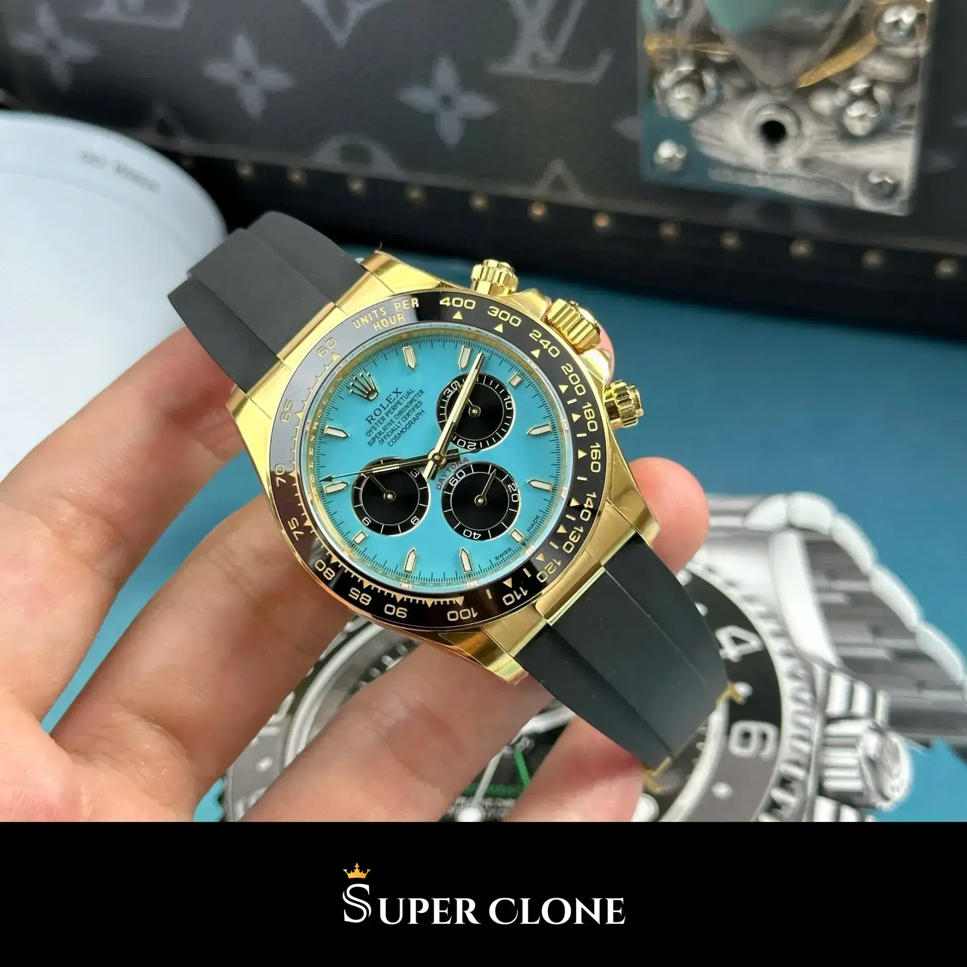 Rolex Daytona 126518LN replica, esfera negra, vista 10