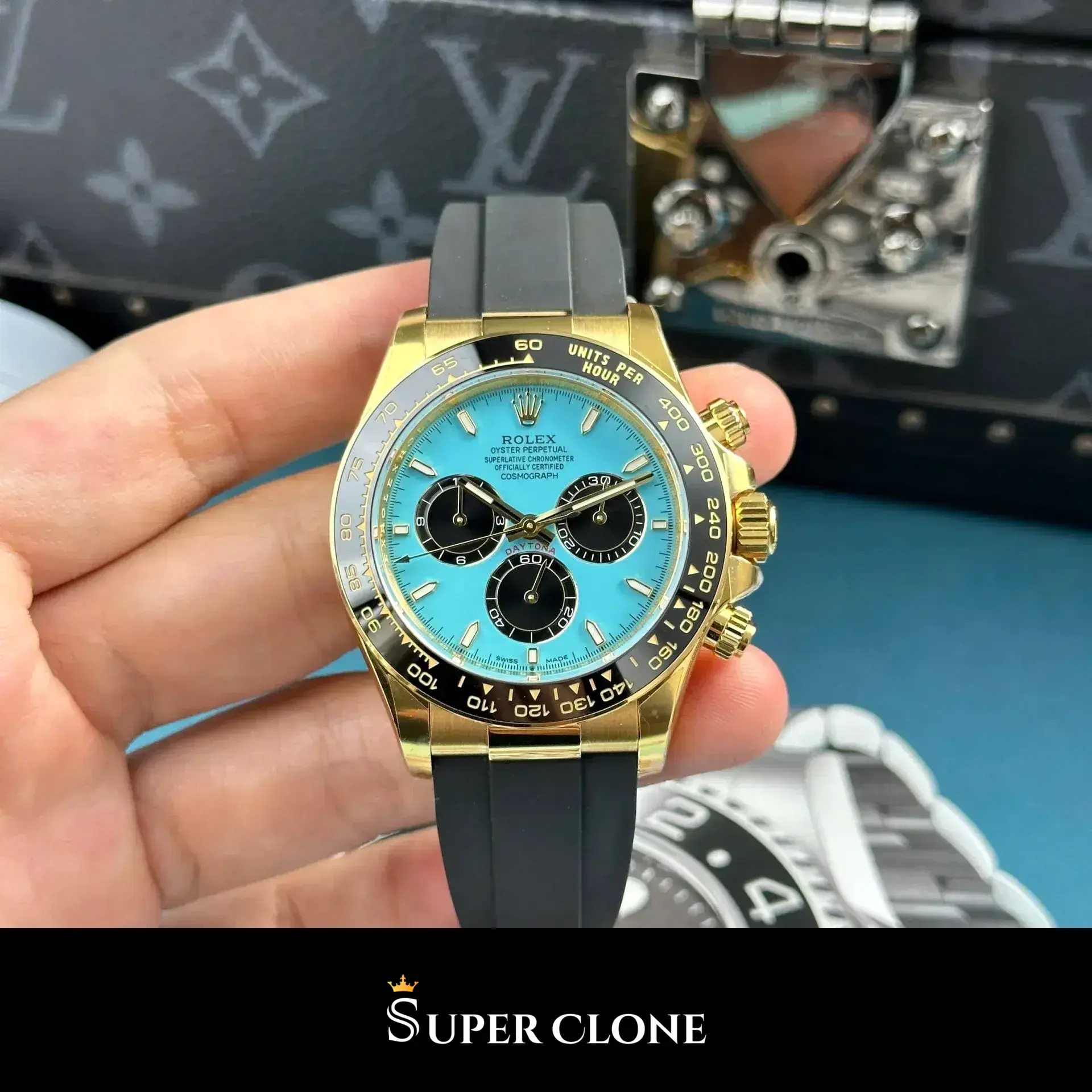 Rolex Daytona 126518LN replica, esfera negra, vista 2