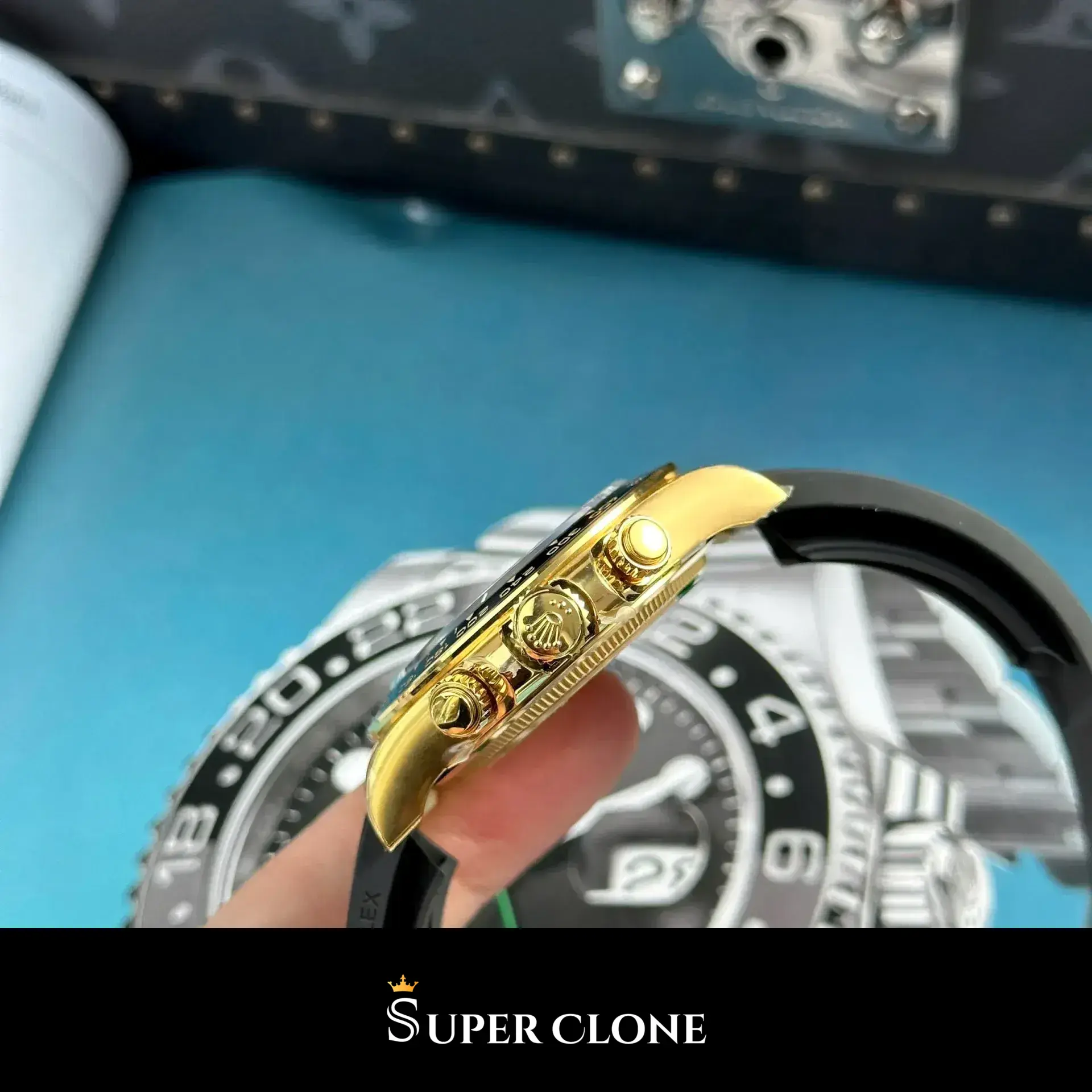 Rolex Daytona 126518LN replica, esfera negra, vista 4