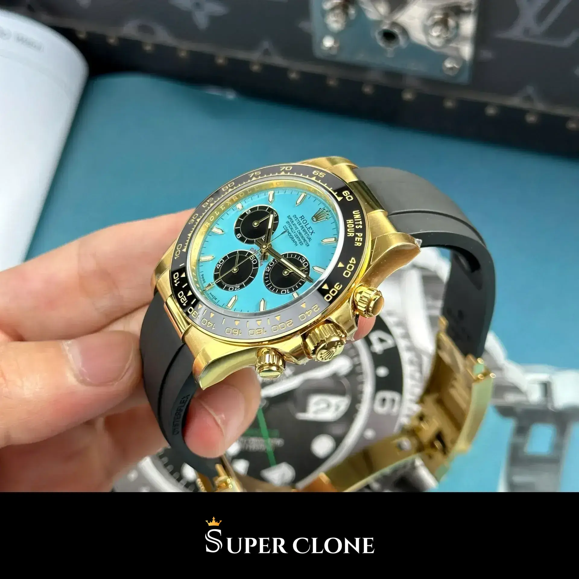 Rolex Daytona 126518LN replica, esfera negra, vista 7