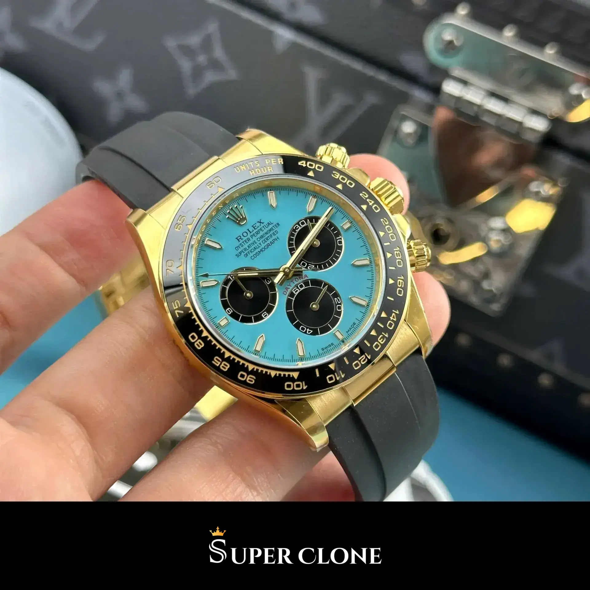 Rolex Daytona 126518LN replica, esfera negra, vista 8