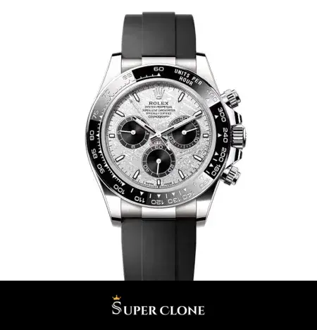 Rolex Daytona 126519LN super clone suizo esfera meteorito y negro — vista frontal