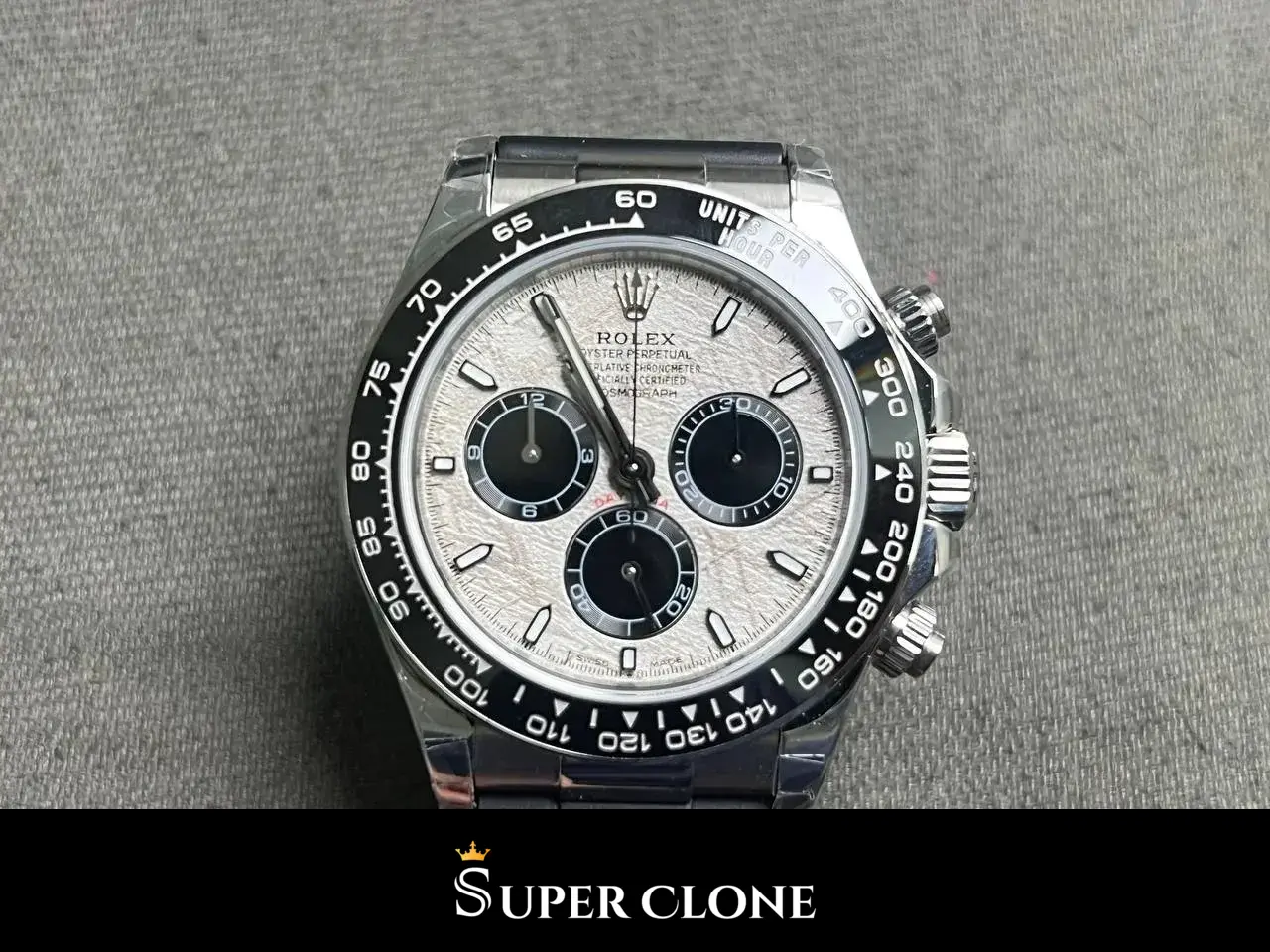 Rolex Daytona 126519LN replica meteorito y negro, vista 2