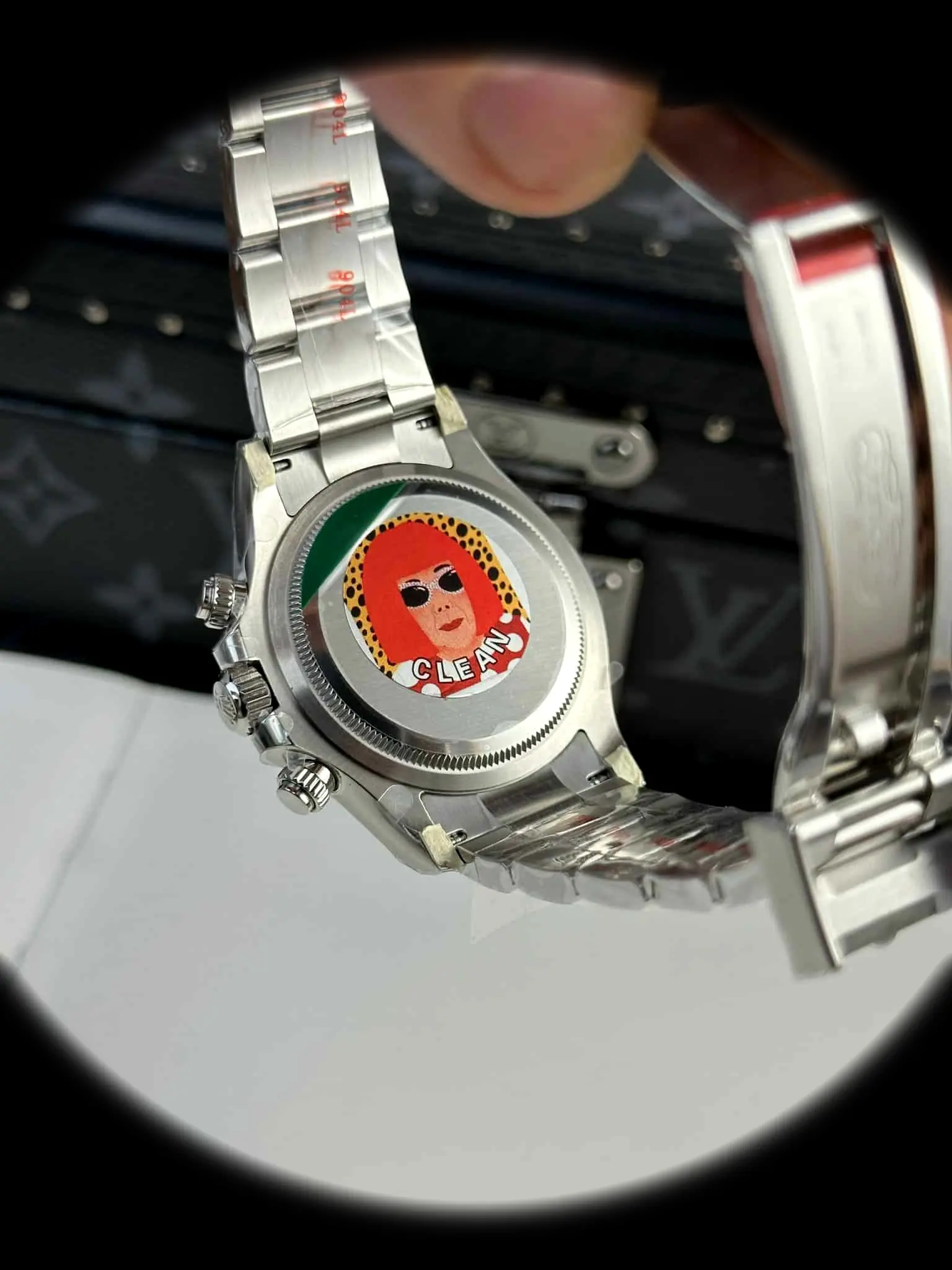 Rolex Daytona 126500LN super clon 40mm, detalle de corona y caja
