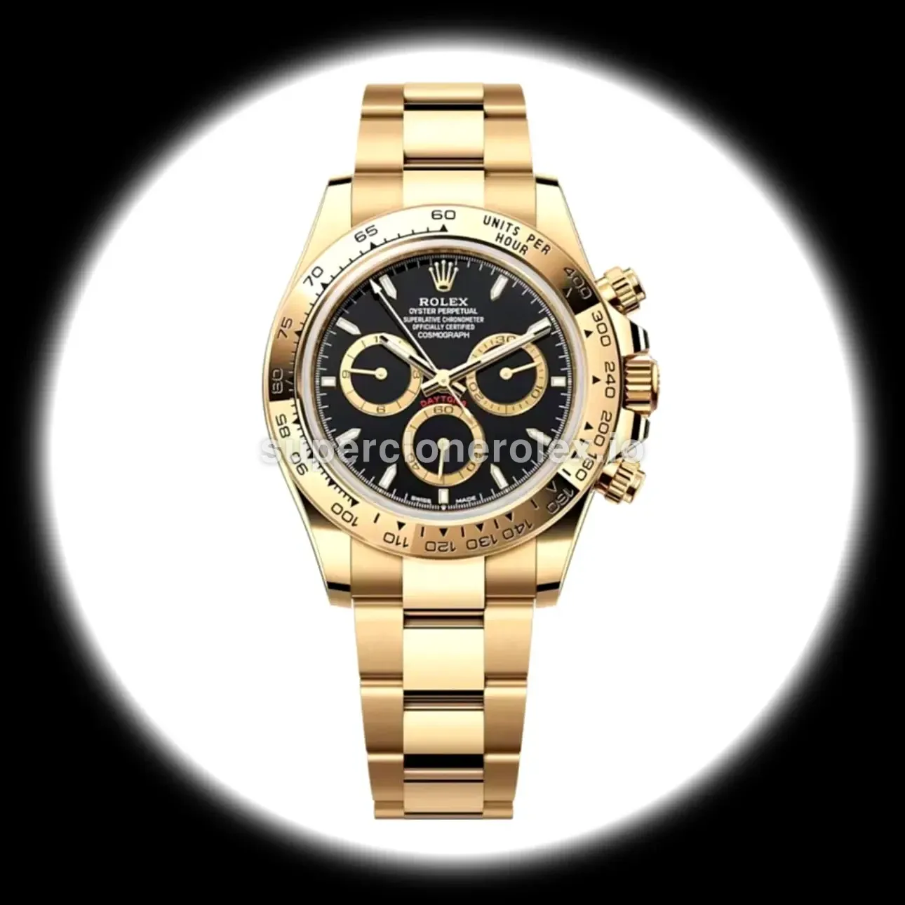 Daytona 126508 superclone esfera negro — vista frontal