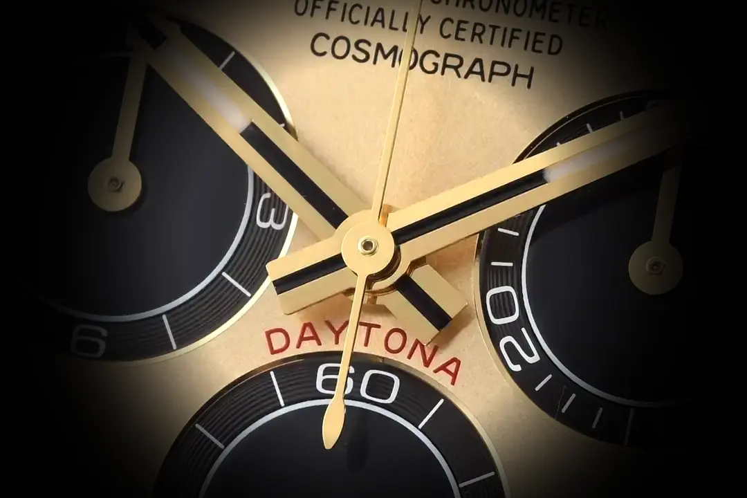 Rolex Daytona 126518LN super clon, foto del lume, esfera dorada Pikachu