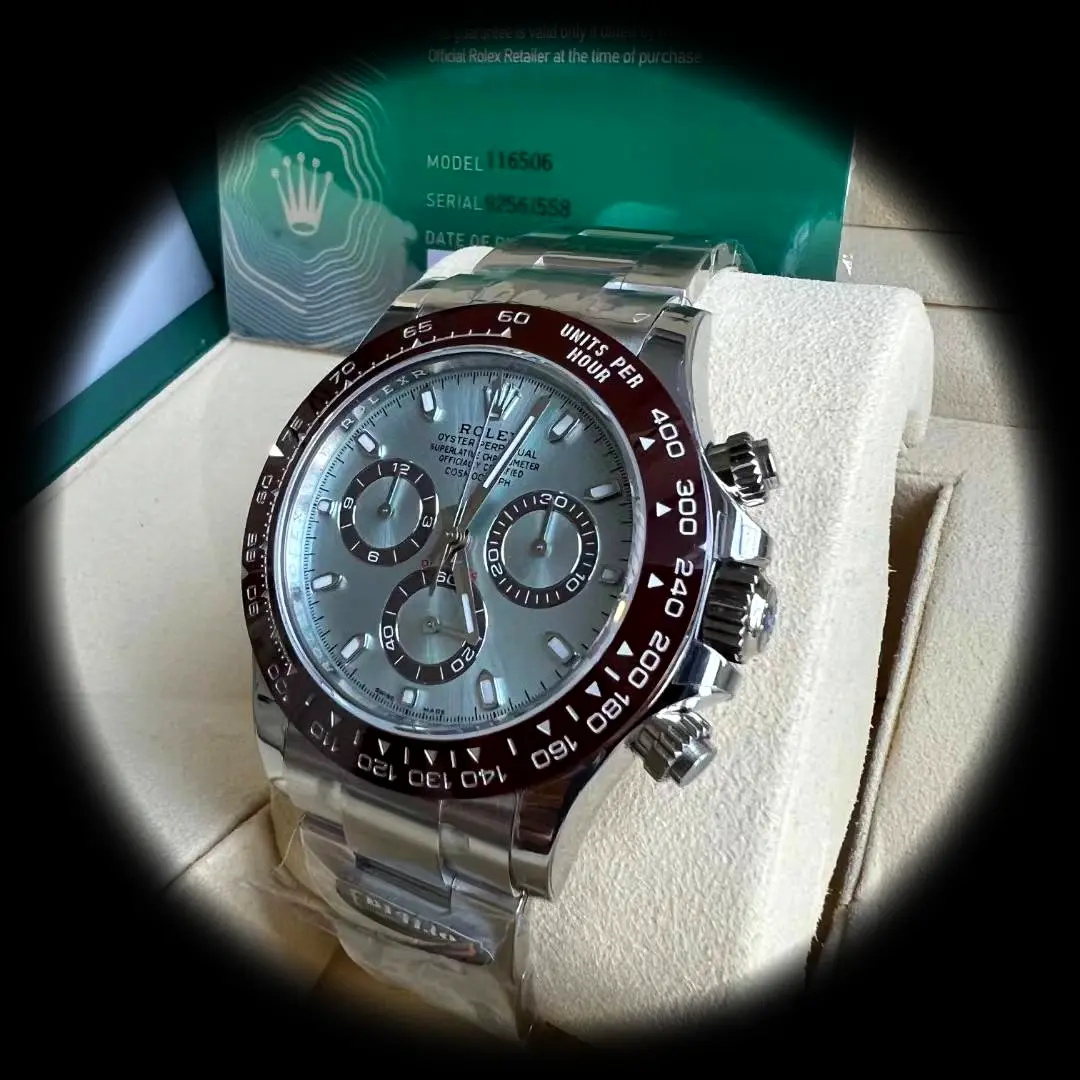 Rolex Daytona 116506 replica, perfil lateral de la caja en platino