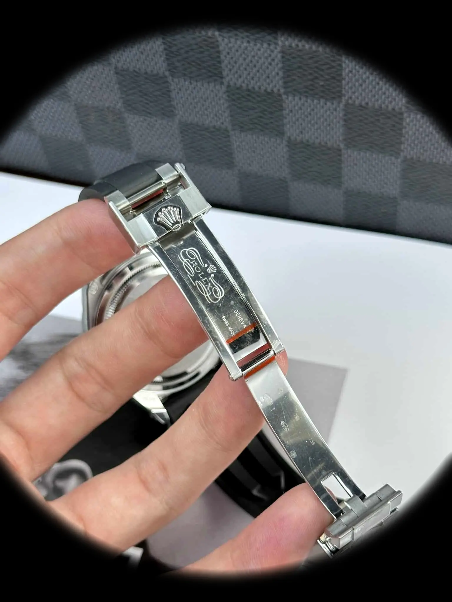 Rolex Daytona 126519LN Super Clon, vista frontal de la esfera negra y acero