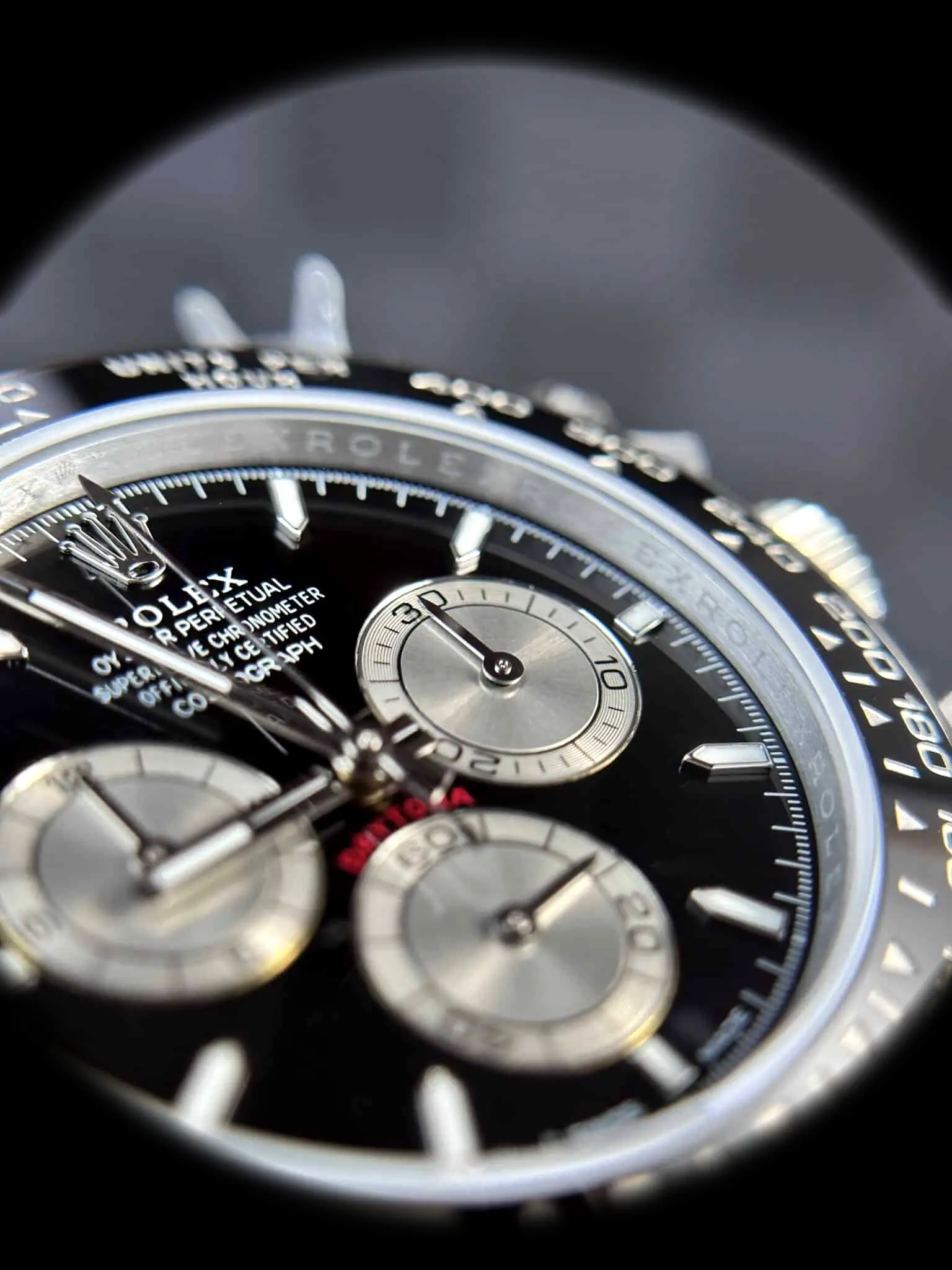 Rolex Daytona 126519LN Super Clon, detalle de la correa Oysterflex