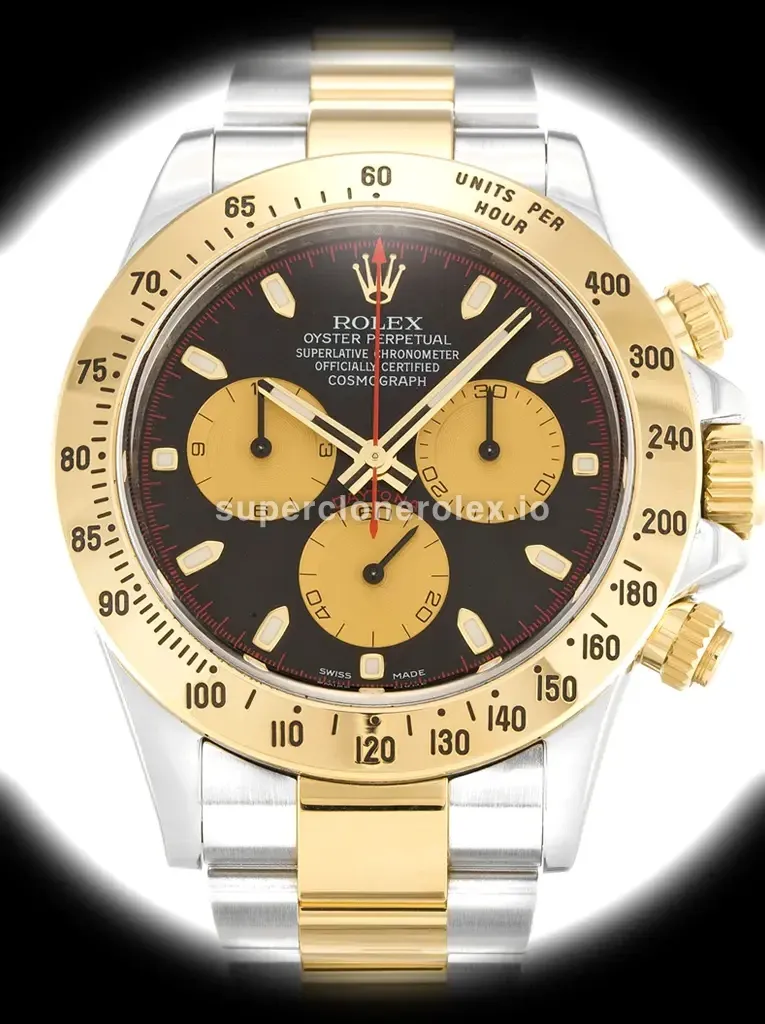Rolex Cosmograph Daytona 116523 esfera negra bisel cerámica taquímetro réplica