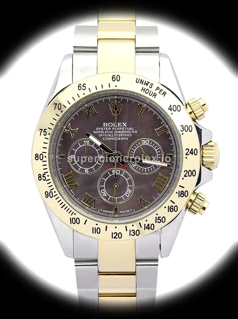Daytona 116523 super clone esfera marron oscuro — vista frontal