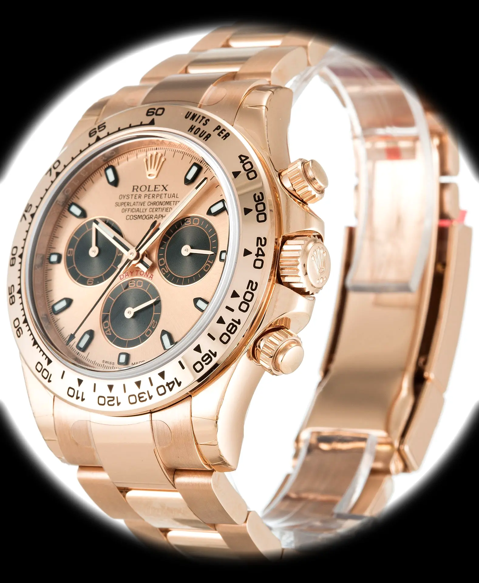 Daytona 116505 superclon 40mm, primer plano de la esfera