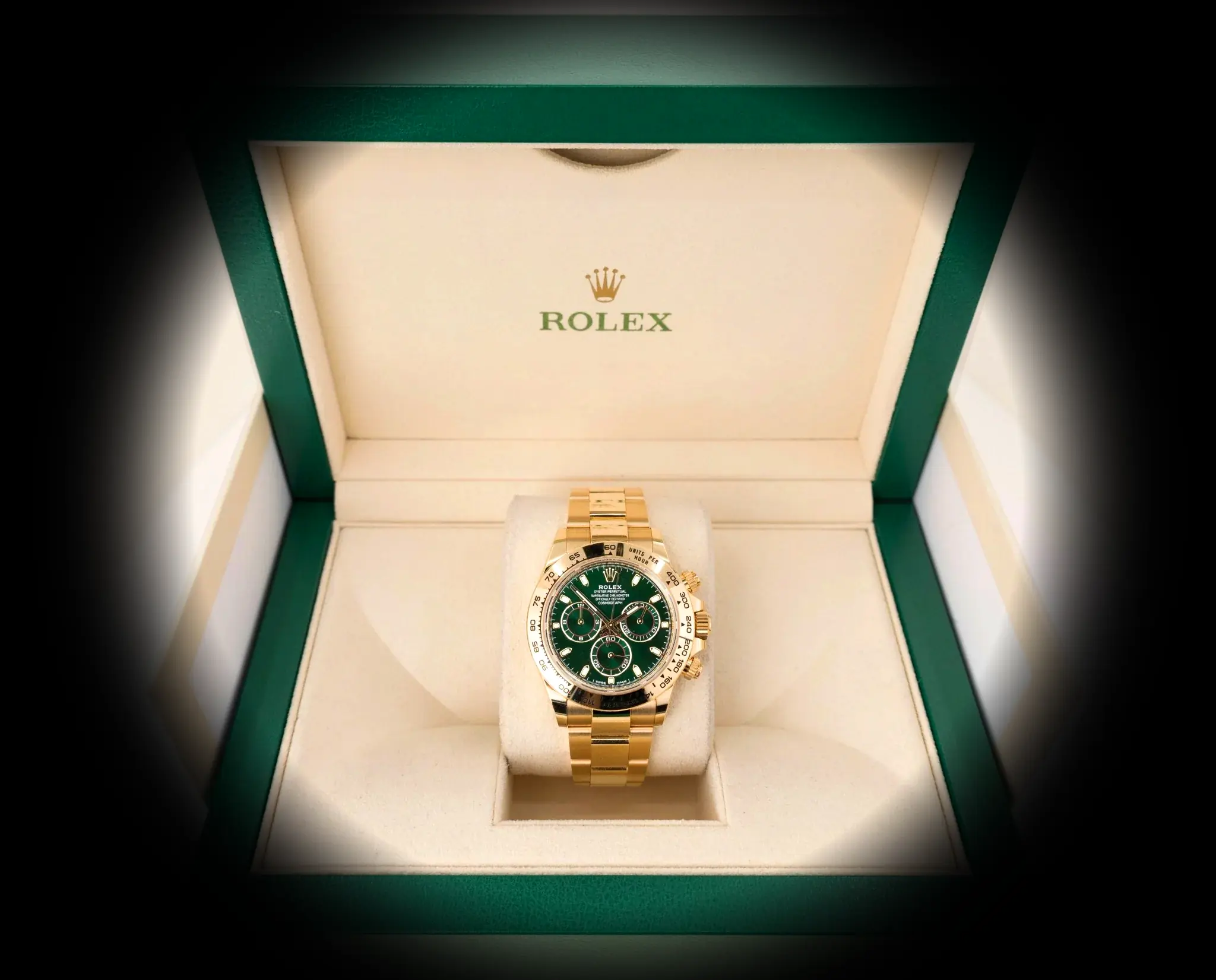 Rolex Daytona 116508 John Mayer super clon 40mm, primer plano de la esfera
